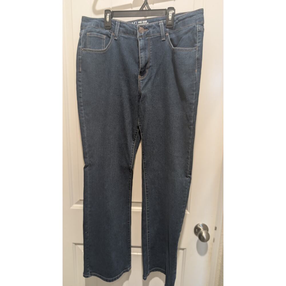 NOBO Women's Blue Mid Rise Bootcut Denim Jeans Stretch 5-Pocket Design